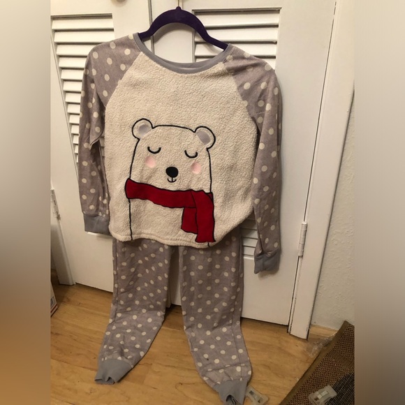 Wonder Nation Gray and Red Bear Pajama Set - Picture 1 of 2